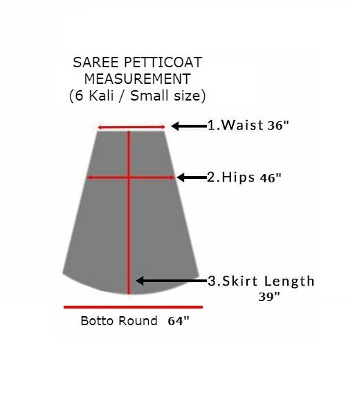 Siddhi Cotton Saree Petticoat/Inskirt Stitched 6 Part – Cotton